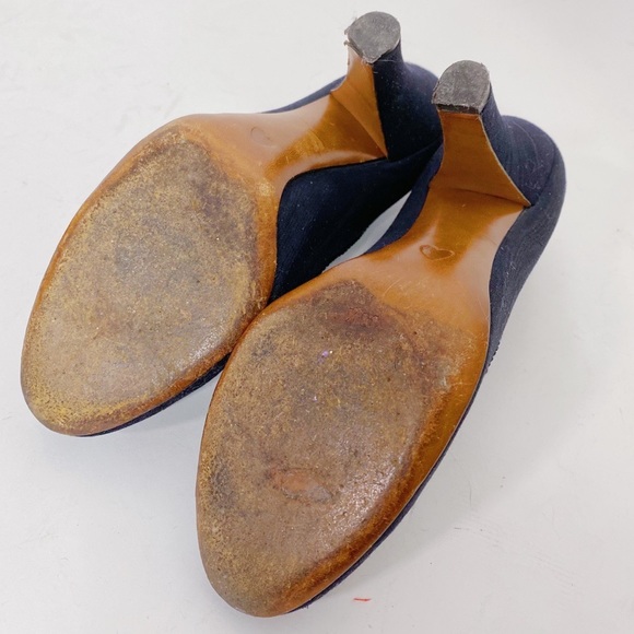 BLACK FLORAL MOSCHINO HEELS - Picture 2 of 2